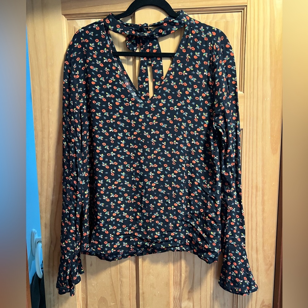 Sanctuary Black Floral Long Sleeve Blouse